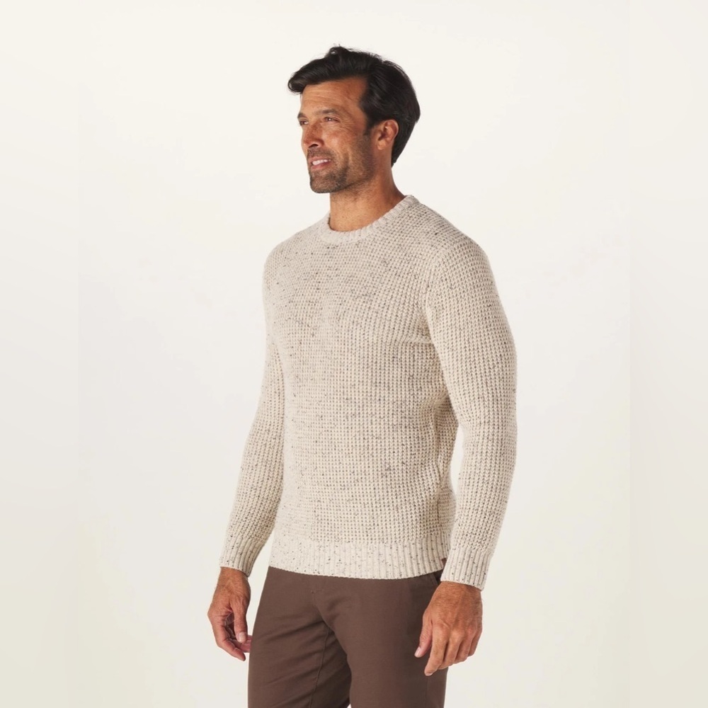 NWT The Normal Brand sz M Cream Seawool Nep Men's Crew Neck Sweater Sustainable